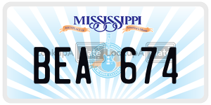 BEA674  license plate in MS
