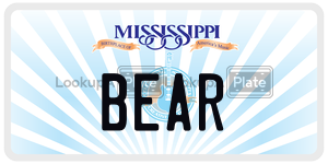 BEAR license plate in Mississippi