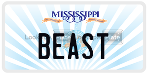 BEAST  license plate in MS
