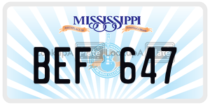 BEF647  license plate in MS