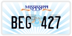 BEG427  license plate in MS