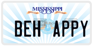 BEHAPPY  license plate in MS