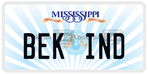 BEKIND  license plate in MS