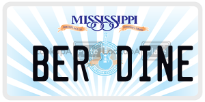 BERDINE  license plate in MS