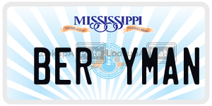 BERYMAN  license plate in MS