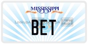 BET  license plate in MS