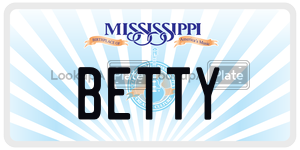 BETTY  license plate in MS