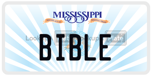 BIBLE  license plate in MS