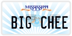 BIGCHEE  license plate in MS