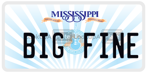 BIGFINE  license plate in MS