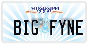 BIGFYNE  license plate in MS