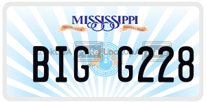 BIGG228  license plate in MS