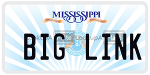 BIGLINK  license plate in MS