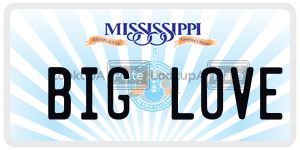 BIGLOVE  license plate in MS