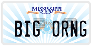 BIGORNG  license plate in MS