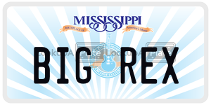 BIGREX  license plate in MS