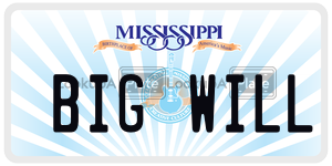 BIGWILL  license plate in MS