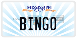 BINGO  license plate in MS