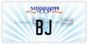 BJ  license plate in MS