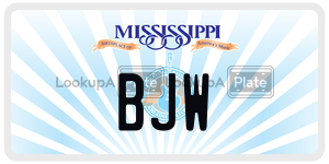 BJW  license plate in MS
