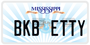 BKBETTY  license plate in MS