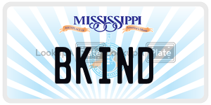 BKIND  license plate in MS