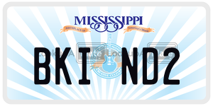 BKIND2  license plate in MS