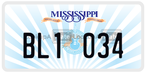BL1034  license plate in MS