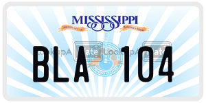 BLA104  license plate in MS