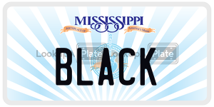 BLACK license plate in Mississippi