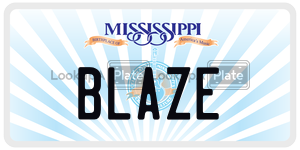 BLAZE  license plate in MS