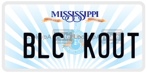 BLCKOUT  license plate in MS
