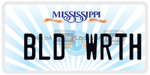 BLDWRTH  license plate in MS