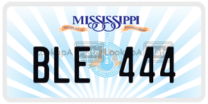 BLE444 license plate in Mississippi