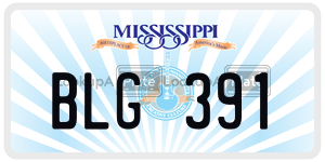 BLG391  license plate in MS