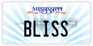 BLISS  license plate in MS