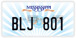 BLJ801  license plate in MS