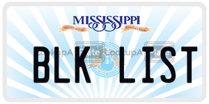 BLKLIST  license plate in MS