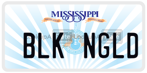 BLKNGLD  license plate in MS