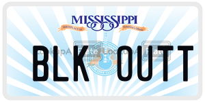 BLKOUTT license plate in Mississippi