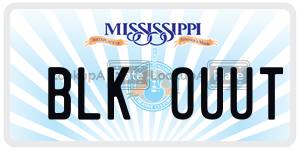 BLKOUUT  license plate in MS