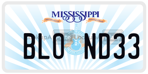 BLOND33  license plate in MS