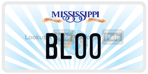 BLOO  license plate in MS