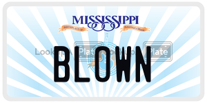 BLOWN  license plate in MS