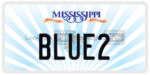 BLUE2  license plate in MS