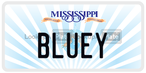 BLUEY  license plate in MS
