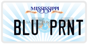 BLUPRNT  license plate in MS