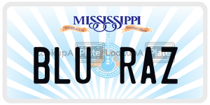 BLURAZ  license plate in MS
