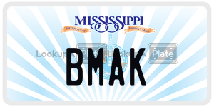 BMAK license plate in Mississippi