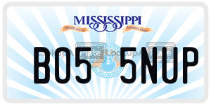 BO55NUP  license plate in MS